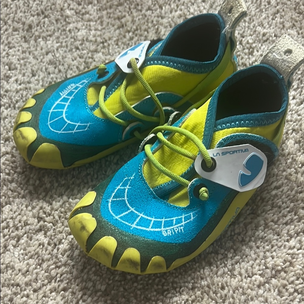 La Sportiva Kids Climbing Shoes - Blue and Yellow